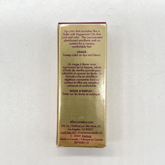 STILA Color Balm Lipstick Elyssa 0.10 oz Rouge À Lèvres Gold Tube Hydrating NEW - Picture 5 of 6